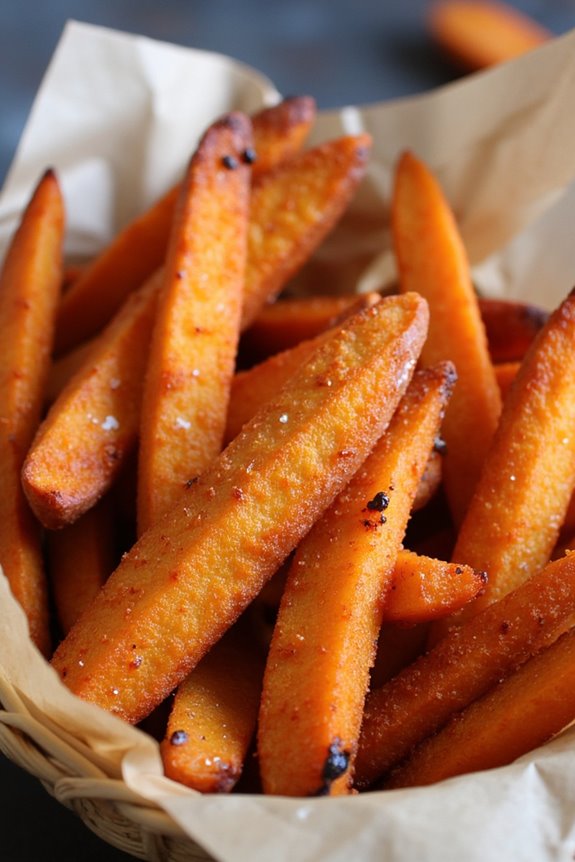 crispy air fried sweet potato fries
