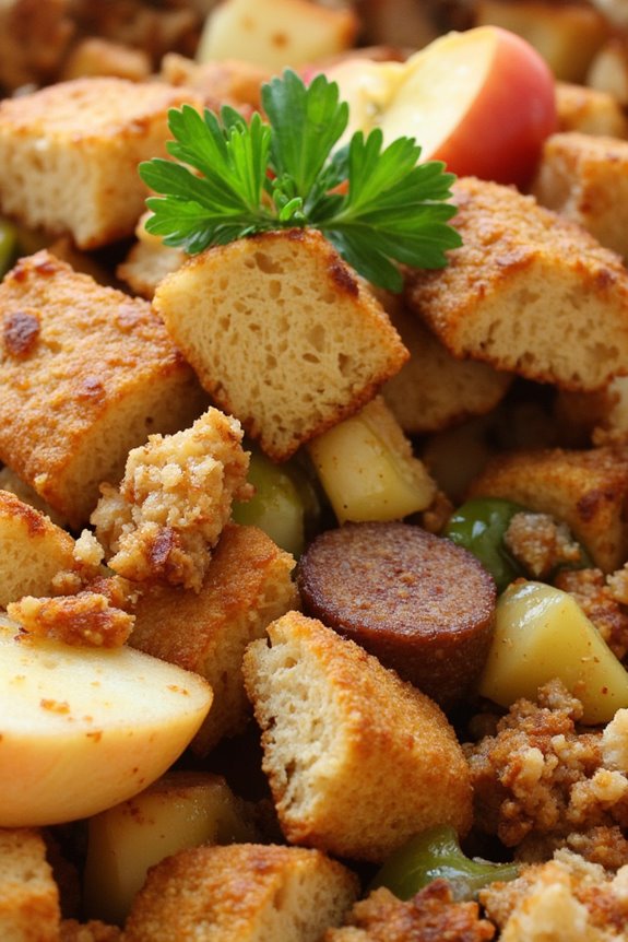 crispy apple sausage stuffing