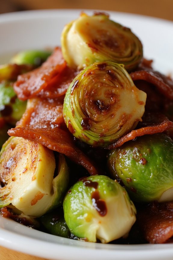 crispy brussels sprouts with bacon