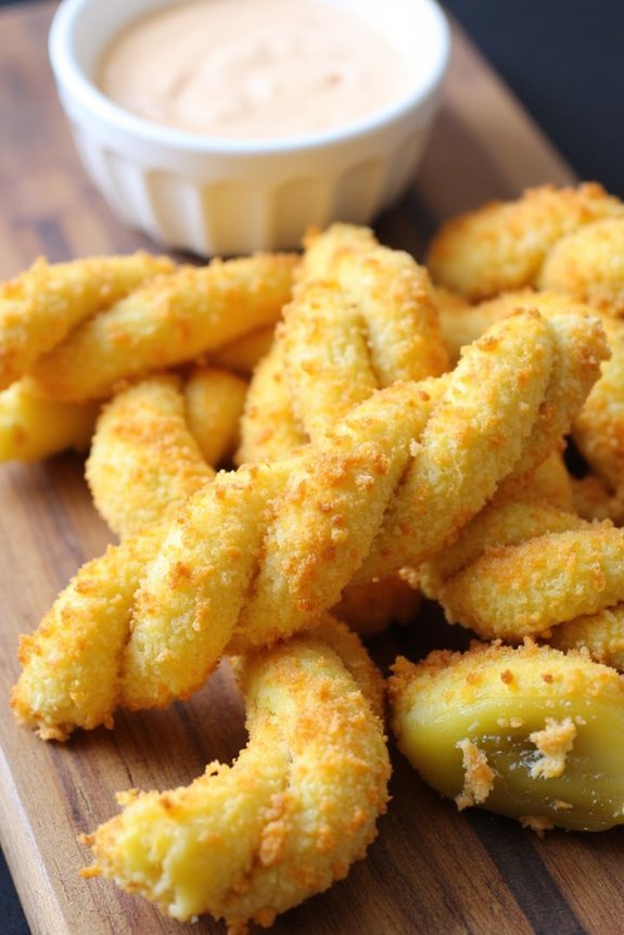 crispy cheesy air fryer pickles