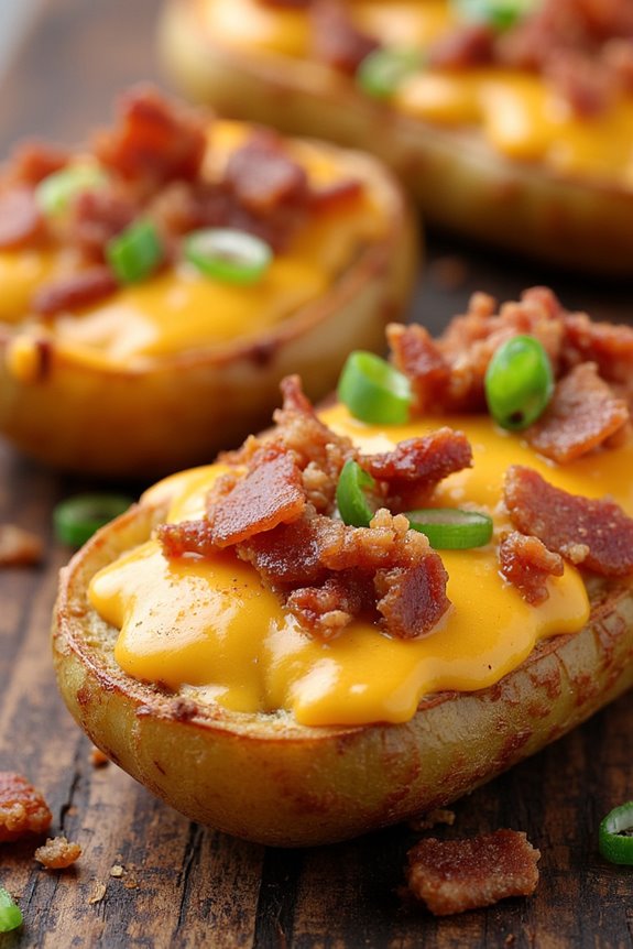crispy cheesy bacon potato skins