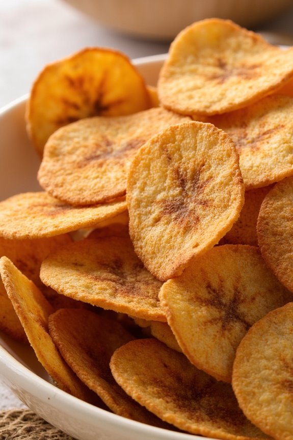 crispy cinnamon banana chips