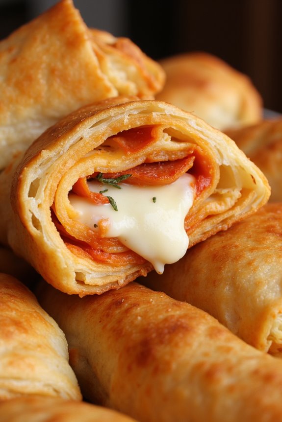 crispy homemade air fryer pizza rolls