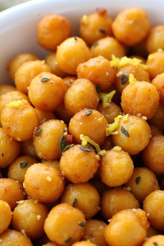 crispy lemon herb chickpea snack