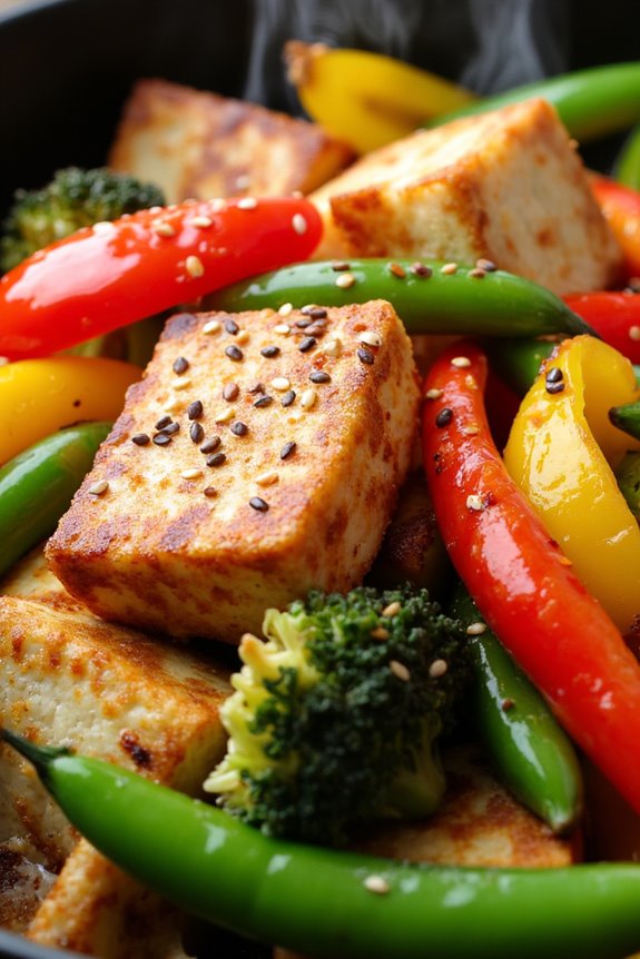 crispy tofu vegetable stir fry