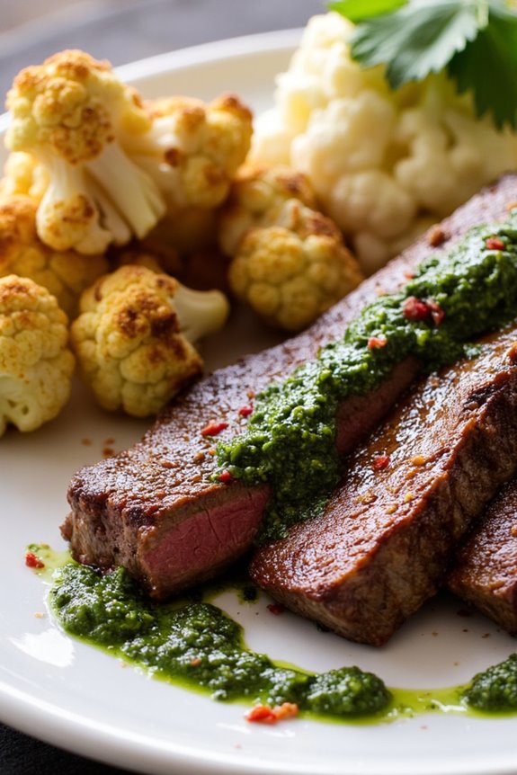 flavorful steak with chimichurri