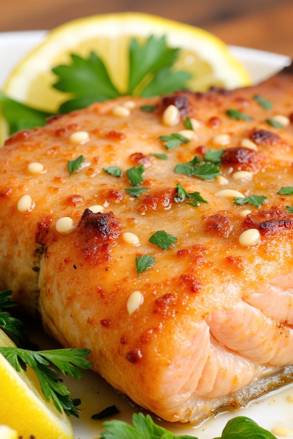 garlic butter air fried salmon
