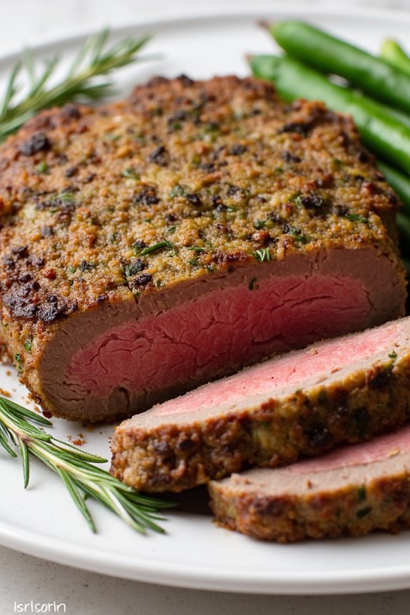 herb crusted juicy round steak