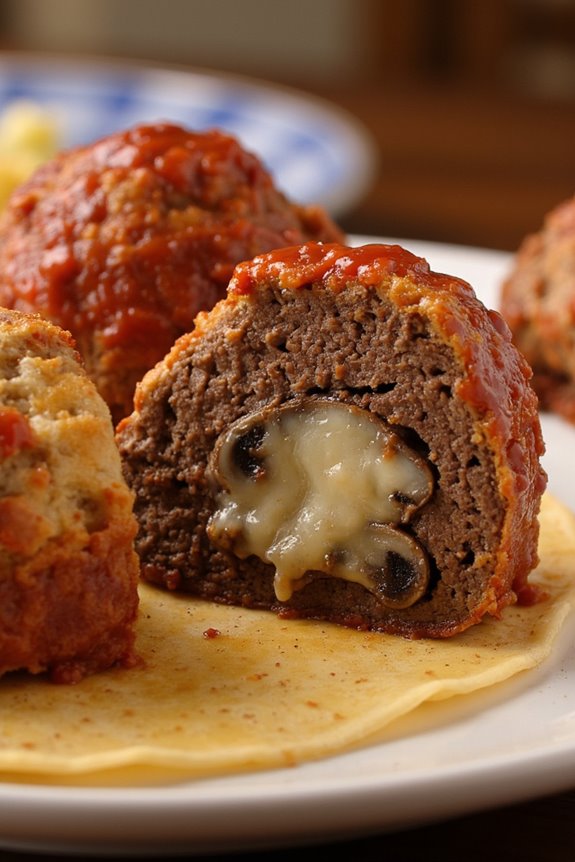 mushroom swiss mini meatloaf