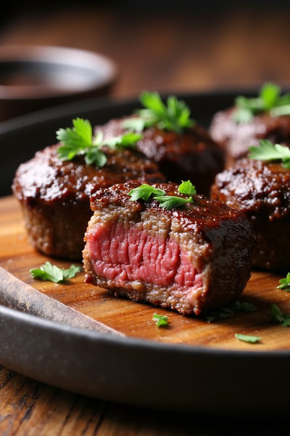 perfectly cooked steak bites
