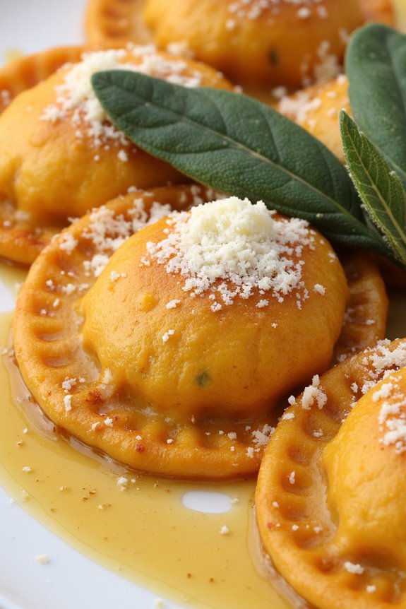 pumpkin ravioli with sage butter