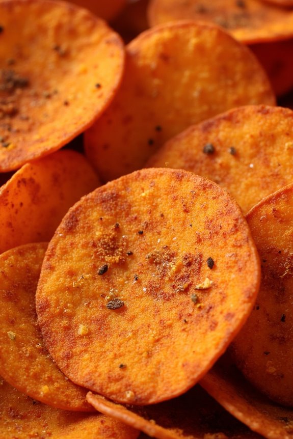 spicy air fried sweet potato chips