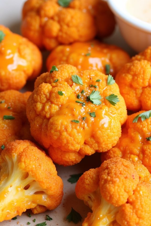 spicy cauliflower buffalo bites