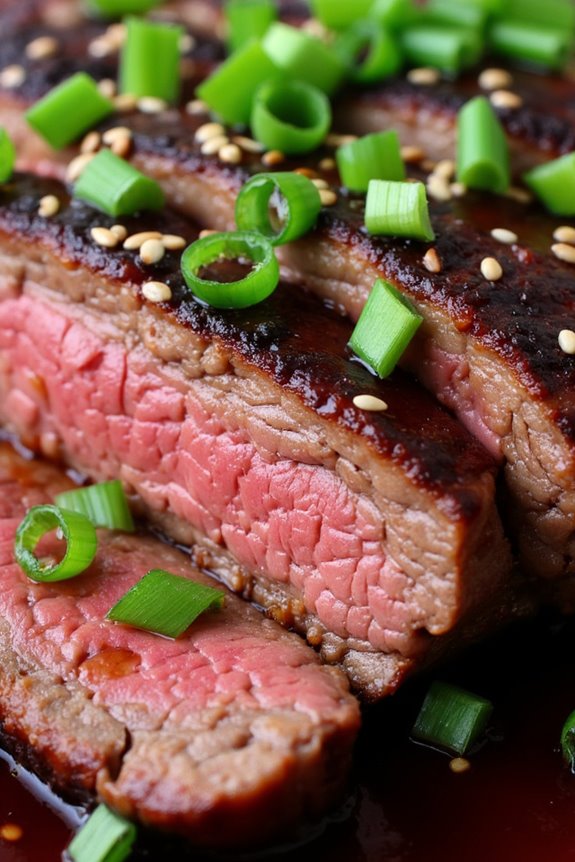 teriyaki glazed skirt steak