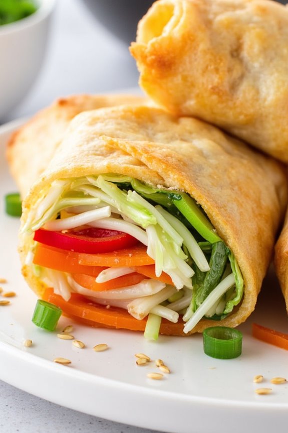 veggie packed air fryer spring rolls