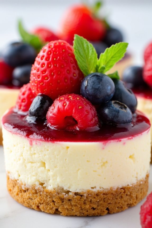 berry topped mini cheesecakes recipe