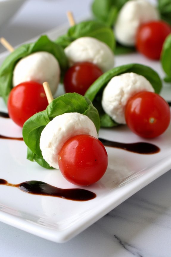 bite sized caprese skewers delight