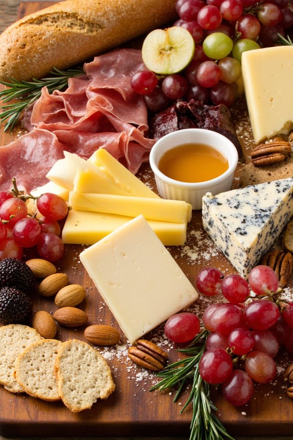 cheese and charcuterie spread preparation