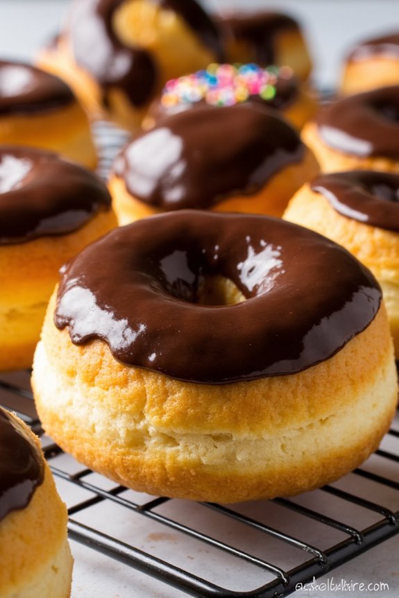 chocolate glazed biscuit donuts
