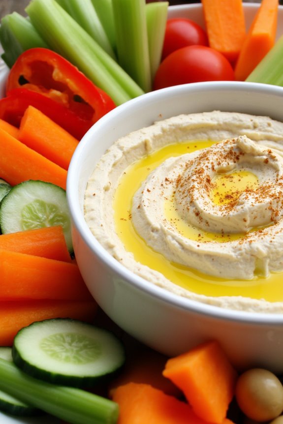 creamy hummus crunchy veggies