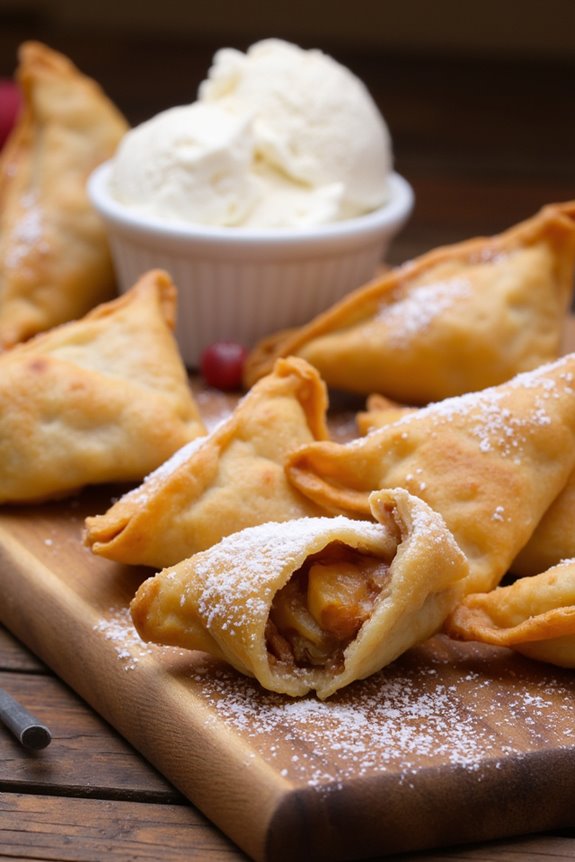crispy apple pie wontons