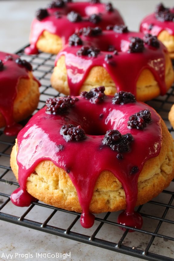 crispy berry glazed donuts