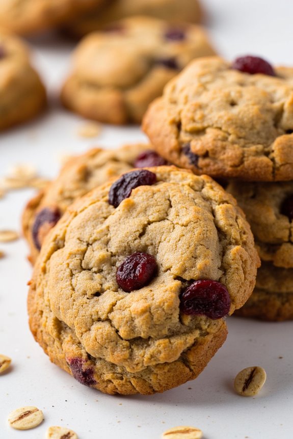 crispy chewy cranberry oatmeal cookies