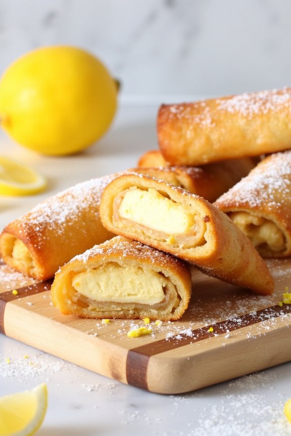 lemon cheesecake dessert egg rolls