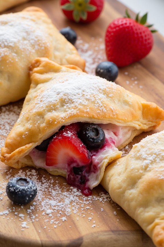 mixed berry wonton turnovers
