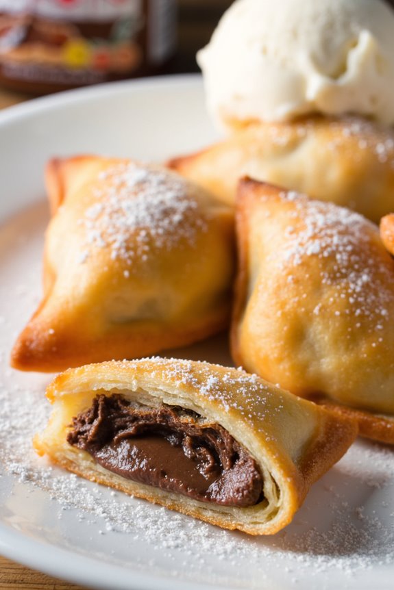 nutella filled crispy wontons