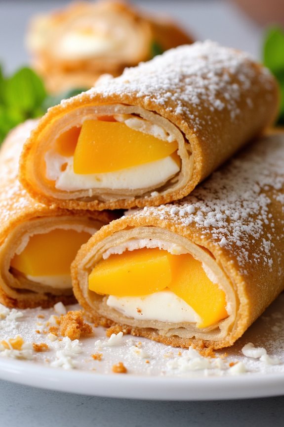 sweet tropical dessert roll ups