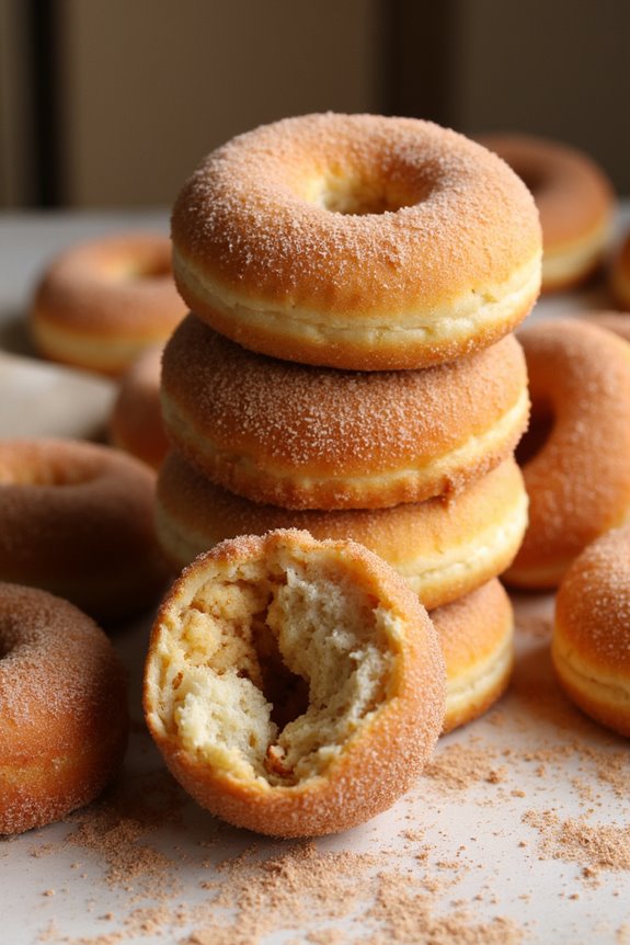 warm cinnamon sugar doughnuts