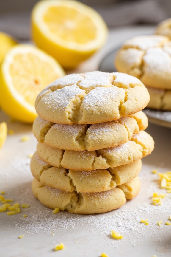 zesty lemon crinkle cookies